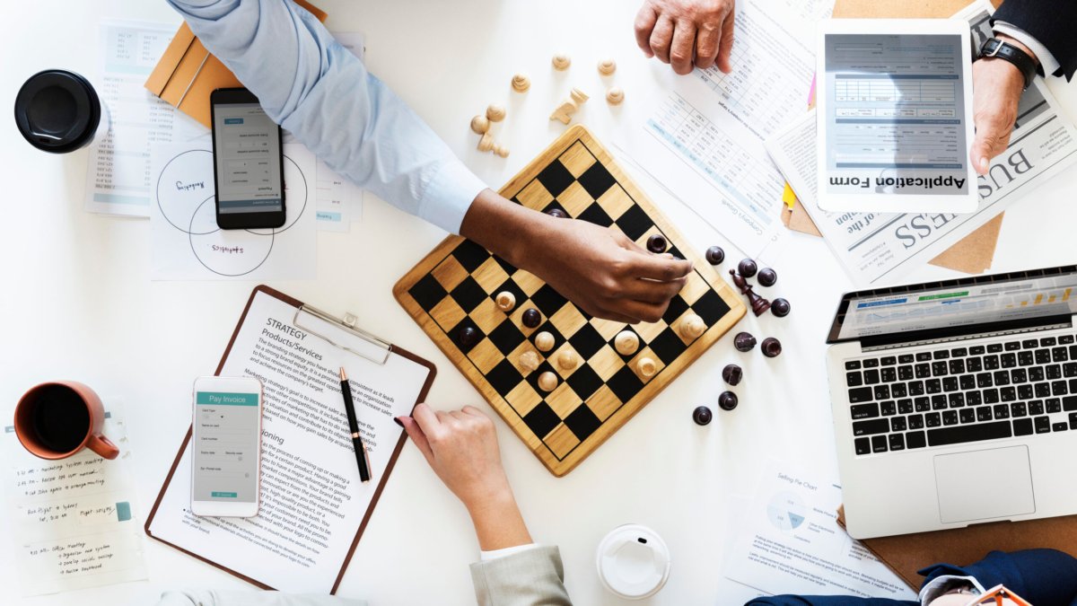 Chess game business strategy concept